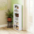 HOMCOM 6 Tier Bookshelf, Freestanding Bookcase With Adjustable Shelves
