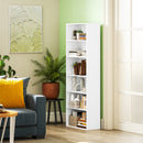HOMCOM 6 Tier Bookshelf, Freestanding Bookcase With Adjustable Shelves