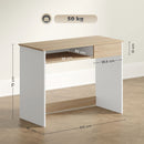HOMCOM Compact Computer Table With Keyboard Tray And Drawer