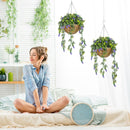 HOMCOM Set Of 2 Artificial Plants, Lavender Flowers In Basket, Purple