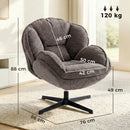 HOMCOM Accent Chair with Swivel for Living Room Grey