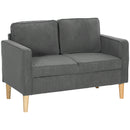 HOMCOM Compact 2 Seater Sofa With Under Seat Storage For Small Spaces