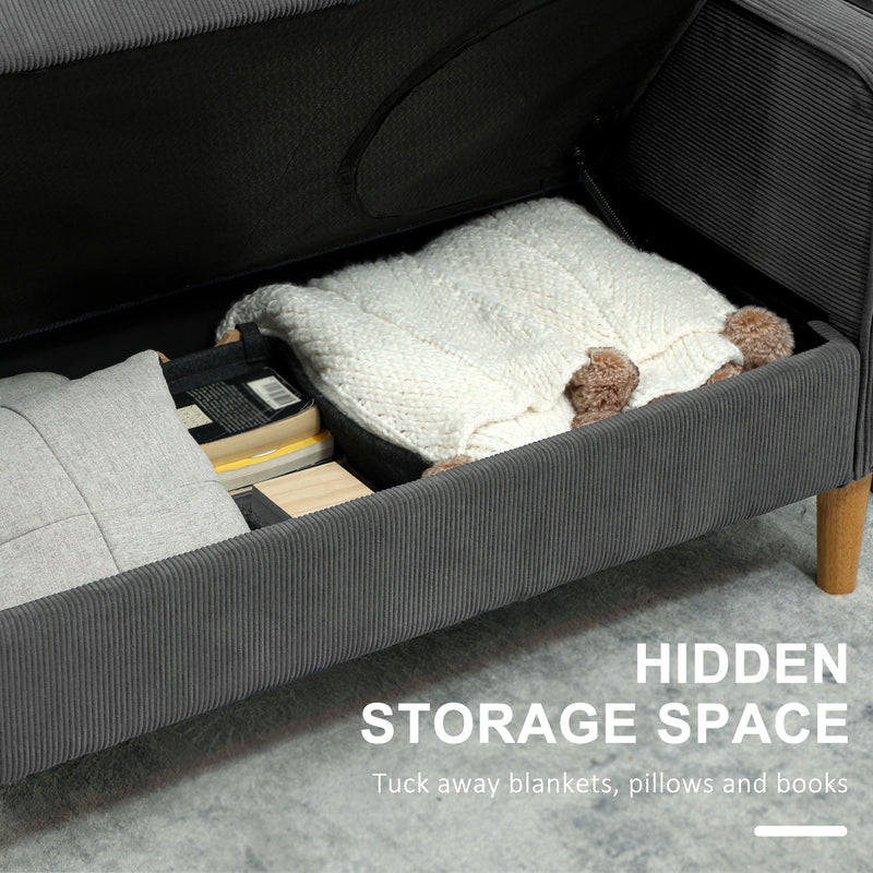 HOMCOM Compact 2 Seater Sofa with Under Seat Storage for Small Spaces