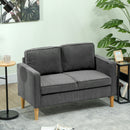 HOMCOM Compact 2 Seater Sofa With Under Seat Storage For Small Spaces