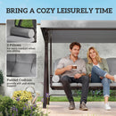 Outsunny 3 Seater Garden Swing Chair, Light Grey