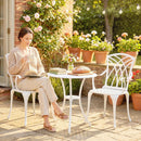 Outsunny 3 PCs Garden Bistro Set Outdoor Garden Furniture Set W/ Umbrella Hole