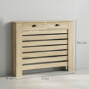 HOMCOM Radiator Cover With Drawer, Horizontal Slat, 111cm, Oak