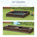 Outsunny Children's  Outdoor Sandbox with  Canopy - Brown