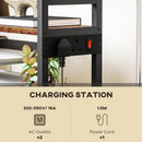 HOMCOM 4-Tier Mobile Printer Stand with Power Outlets for Home Office