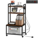 HOMCOM 4-Tier Mobile Printer Stand with Power Outlets for Home Office