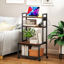 HOMCOM 4-Tier Mobile Printer Stand with Power Outlets for Home Office
