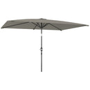 Outsunny 3x2m Garden Parasol Canopy Tilt Crank 6 Ribs Sun Shade