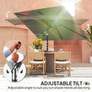 Outsunny 3x2m Garden Parasol Canopy Tilt Crank 6 Ribs Sun Shade