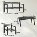 Outsunny Rattan Garden Furniture Set, Outdoor Furniture Conversation Set
