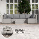 Outsunny 7 Pieces Rattan Garden Furniture Set with Cushions, Grey
