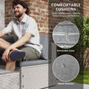 Outsunny 7 Pieces Rattan Garden Furniture Set with Cushions, Grey