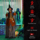 HOMCOM Outdoor Halloween Animatronic with Sound Activated, Light Up Eyes