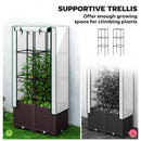 Outsunny Plastic Vegetable Planter with Trellis, 120 x 40 x 140 cm
