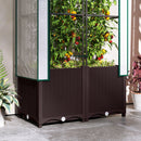 Outsunny Plastic Vegetable Planter with Trellis, 120 x 40 x 140 cm