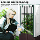 Outsunny Plastic Vegetable Planter with Trellis, 120 x 40 x 140 cm