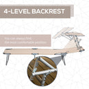 Outsunny Folding Sun Lounger Set Of 2 W/ Sunshade Adjustable Backrest