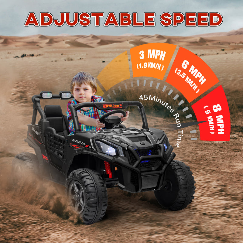AIYAPLAY 2 Seater 24V Kids Electric Car w/ Remote Control