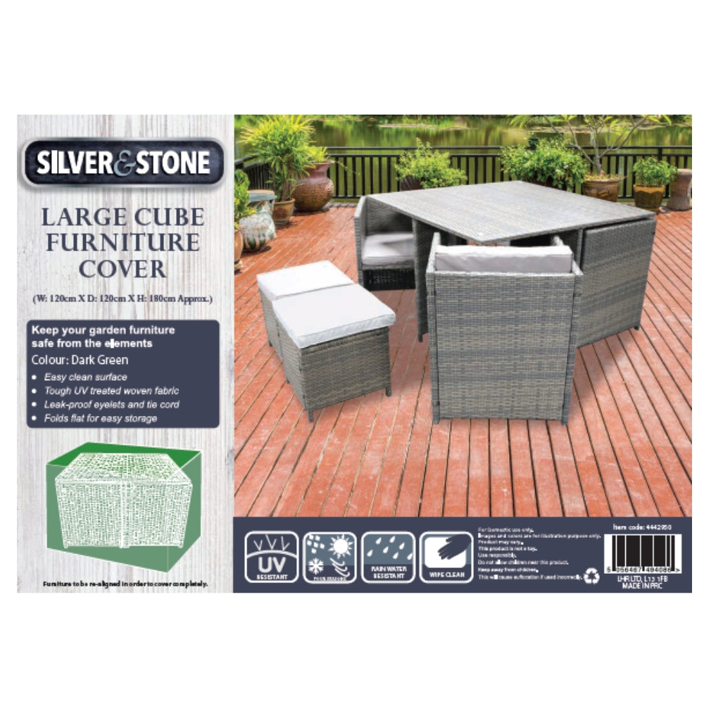 Silver & Stone Outdoor Furniture Cover for Cube Large Dark Green