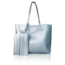 Large Shopper With Purse -Silver