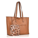 Lavender Animal purse and Shopper-Tan