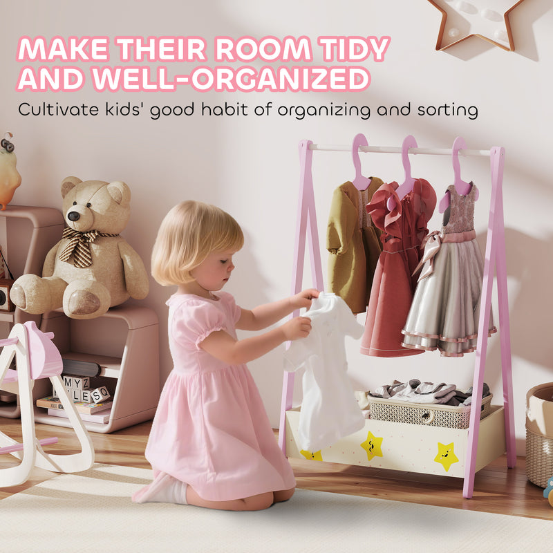 AIYAPLAY Baby Clothing Rack with Hangers, Shelf, Kids Clothes Rail