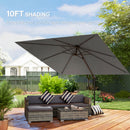 Outsunny 3 X 3 M Cantilever Parasol, Square Patio Umbrella With Crank Handle