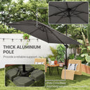 Outsunny 3 X 3 M Cantilever Parasol, Square Patio Umbrella With Crank Handle