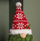76cm Red and White Christmas Tree Standing Gonk with Snowflake Hat and Extendable Legs