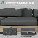 Outsunny HDPE Garden Furniture Sets with Cushions, Table, L-Shaped Sofa, Grey