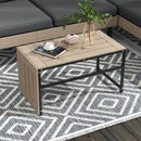 Outsunny HDPE Garden Furniture Sets with Cushions, Table, L-Shaped Sofa, Grey