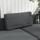 Outsunny HDPE Garden Furniture Sets with Cushions, Table, L-Shaped Sofa, Grey