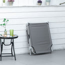 Outsunny Camping Cot Picnic Sun Lounger Portable Folding Chaise Chair Grey