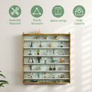 HOMCOM 7-Tier Wall Display Cabinet w/ Shelves Glass Doors