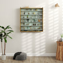 HOMCOM 7-Tier Wall Display Cabinet w/ Shelves Glass Doors