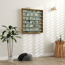 HOMCOM 7-Tier Wall Display Cabinet w/ Shelves Glass Doors