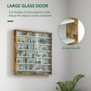 HOMCOM 7-Tier Wall Display Cabinet w/ Shelves Glass Doors