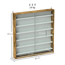 HOMCOM 7-Tier Wall Display Cabinet w/ Shelves Glass Doors
