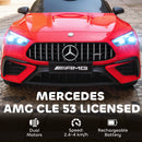 AIYAPLAY Kids Electric Car Licensed Mercedes AMG, 12V Ride On Car, Red