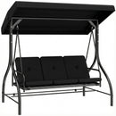 Outsunny 3 Seater Canopy Swing Chair Porch Hammock Bed, Black