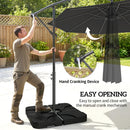 Outsunny 3(m) Banana Parasol Cantilever Umbrella Garden W/ Base Weights