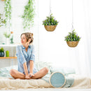 Outsunny 2 PCs Artificial Lisianthus Flower Hanging Planter Basket Purple