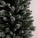 6.5ft (2m) Pencil Style Slim Snow Tipped Artificial Christmas Tree in Green