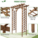 Outsunny Wooden Garden Arbor, Arch Trellis For Climbing Vines