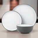Lewis's 12 Piece Stoneware Dinner Set - 2 Tone
