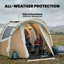 Outsunny Inflatable Camping Tent W/ Air Pump, 2-3 Person Blow Up Tent, Khaki